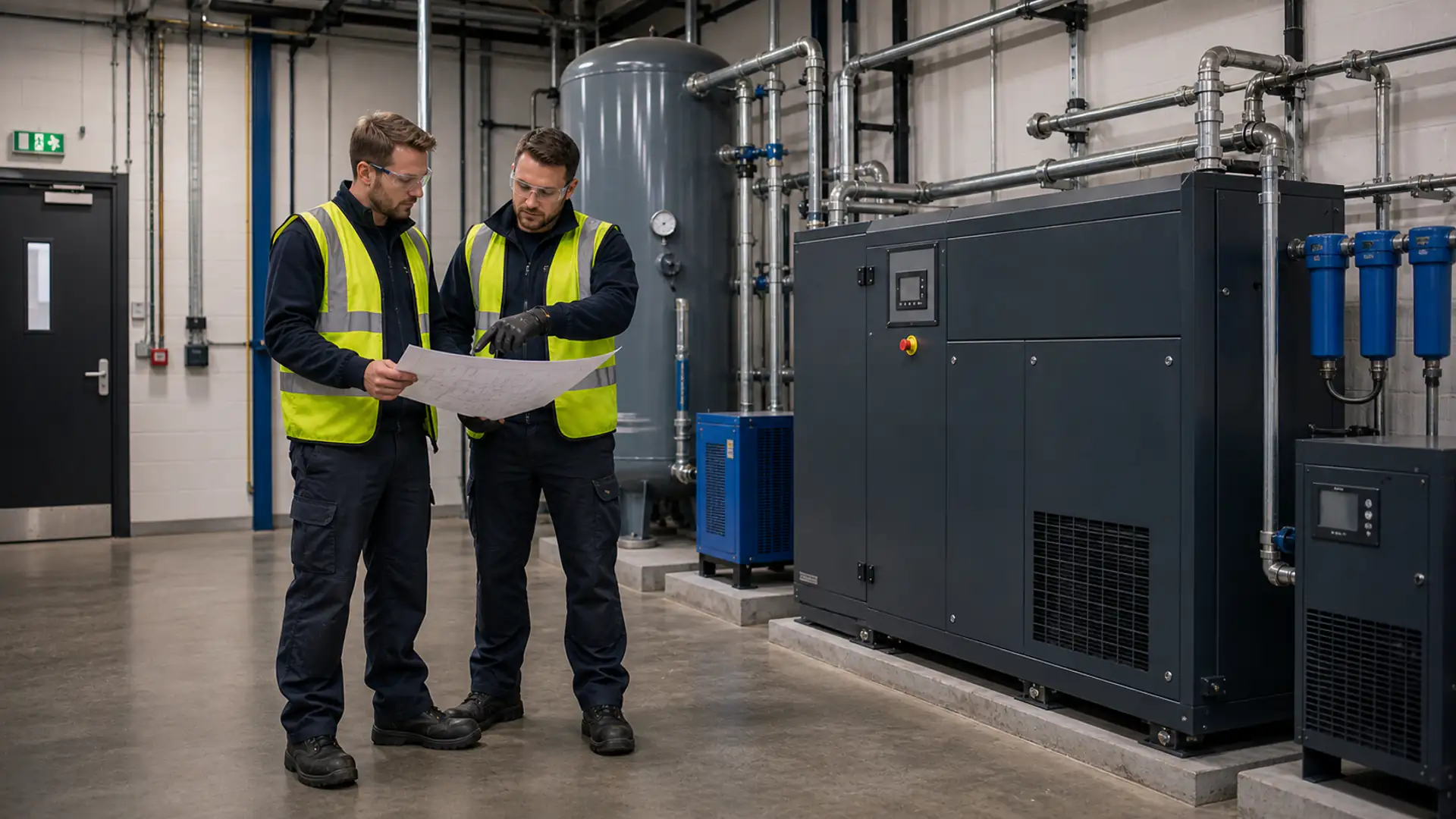 Air Compressors London engineers planning compressed air work