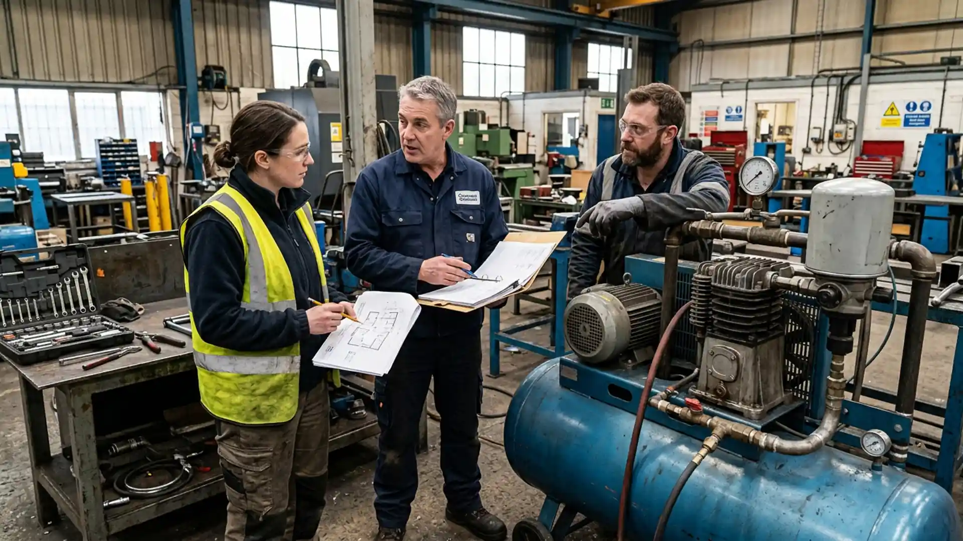 Air Compressors Coventry engineers planning compressed air work