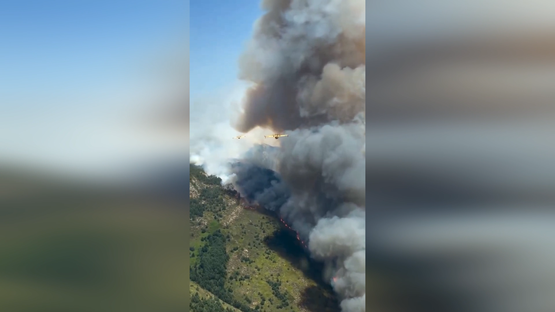 Spanish Firefighting Planes Battle Massive Blaze Across Guadalajara Mountains