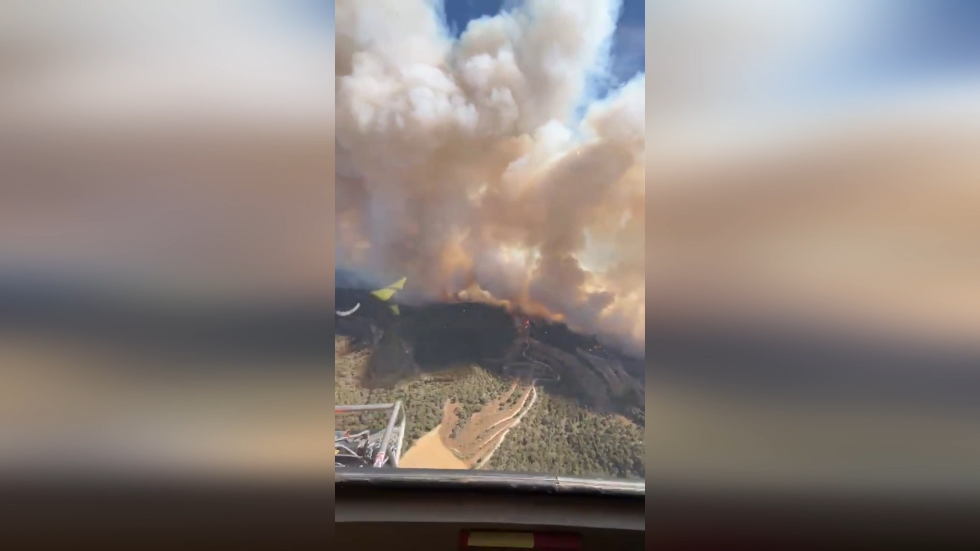 Helicopter View Reveals Massive Wildfire Raging Across Aragon, Spain