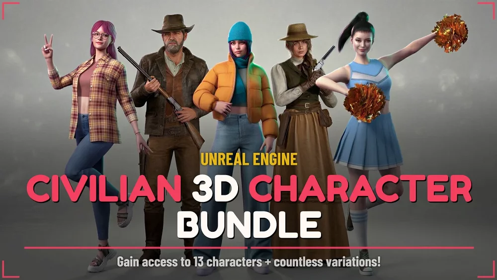 Civilians of all ages - Unreal Engine & Unity character bundle