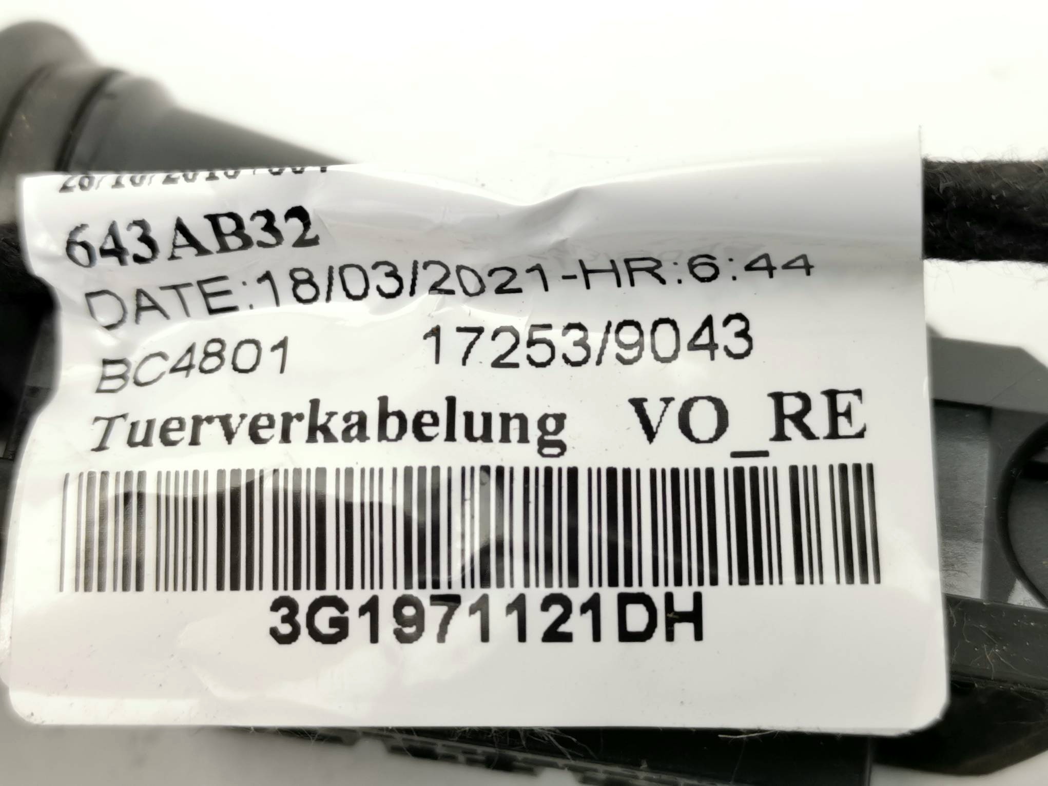 Door Wiring Harness VW Passat 3G1971121DH - Image 6