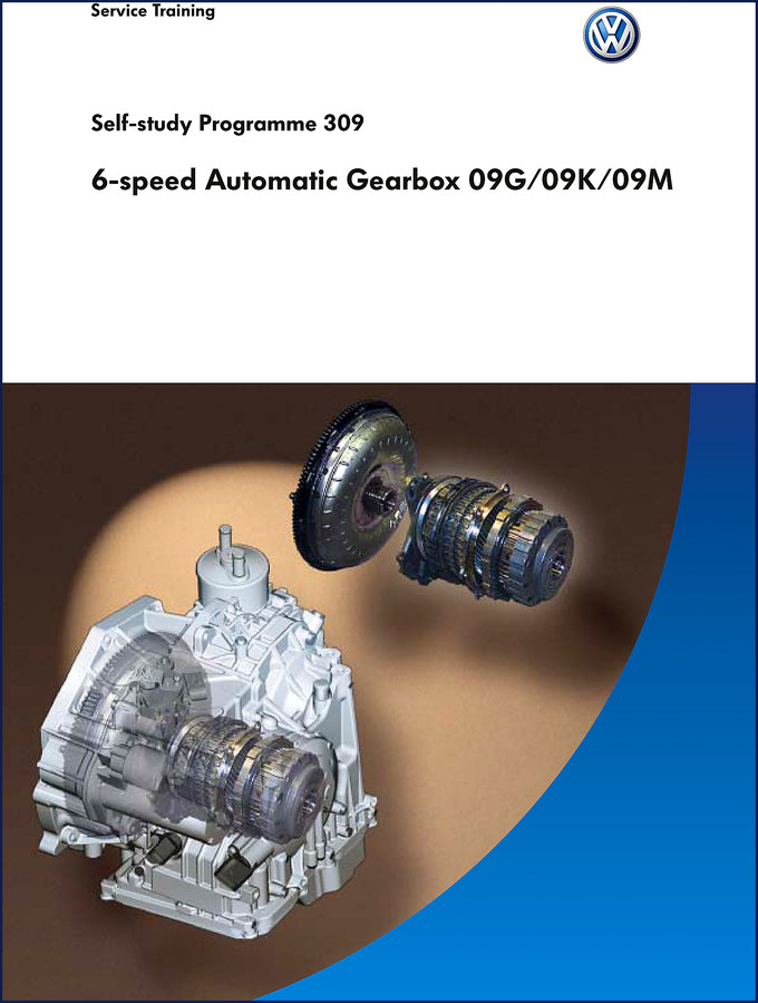 Aisin Warner 6-speed automatic gearbox training manual for Volkswagen Golf, Touran, New Beetle, Transporter, Passat - 72 pages