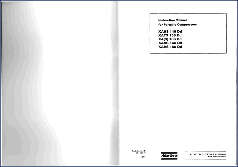 Atlas Copco XAHS 146 Dd, XAHS 300, XATS 156 Dd, XATS 350 DD6, XA(S) 186 Dd 2010 User Manual cover