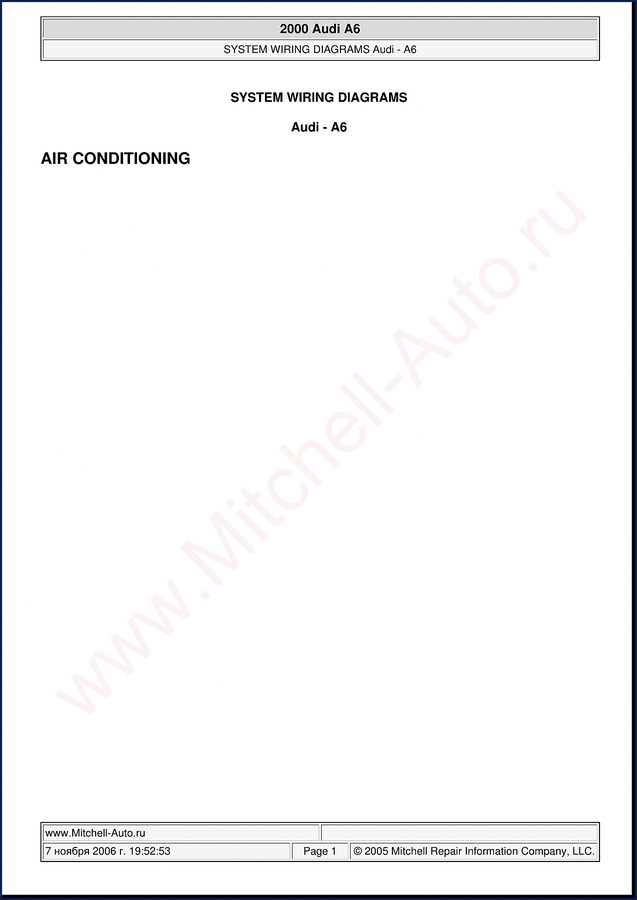 2005 Audi A6 Wiring Diagram OEM factory manual cover