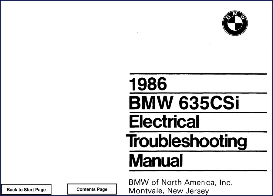 1988 BMW 635CSi M6 electrical troubleshooting manual cover - OEM factory document