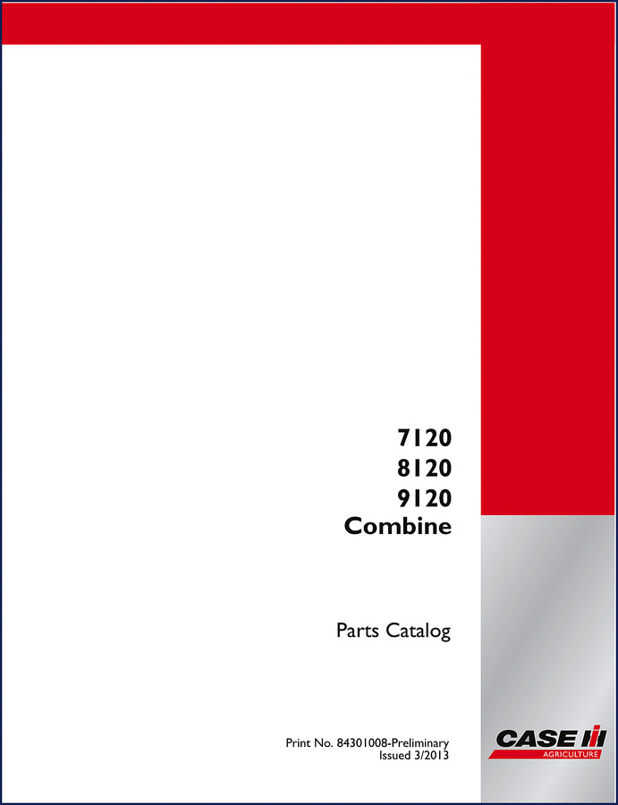 CASE IH 7120 8120 9120 Combine Parts Catalog 2013 cover image