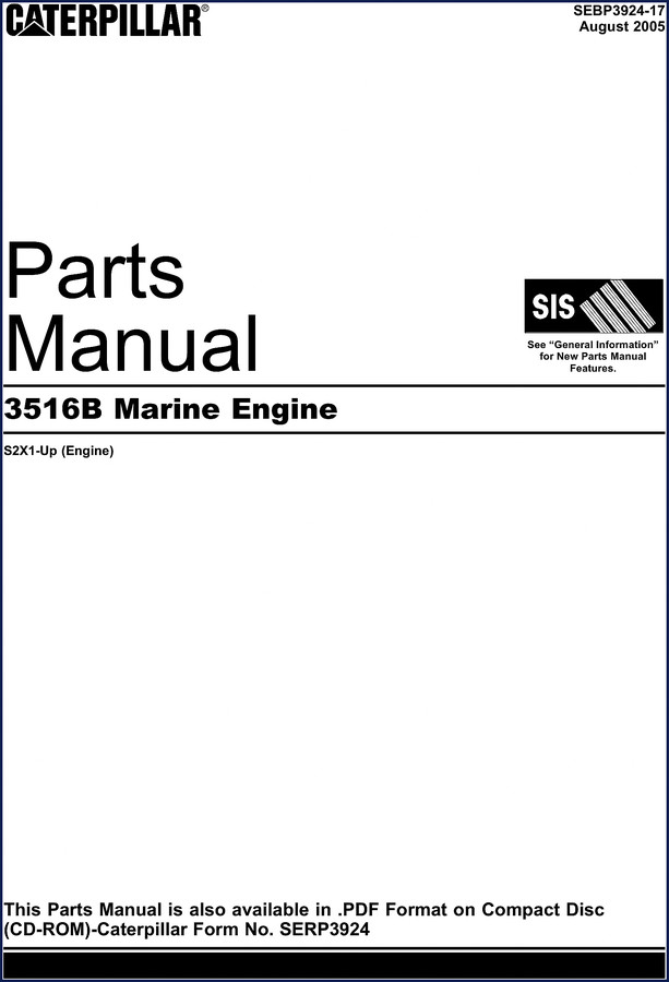 Caterpillar 3516B Generator Set Engine 2001 Parts Catalog cover