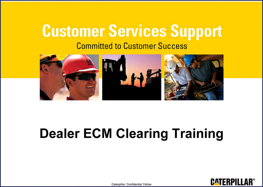 Caterpillar A4E2V1, A4E4V2, A4E4V3 training manual cover – ECM clearing procedure