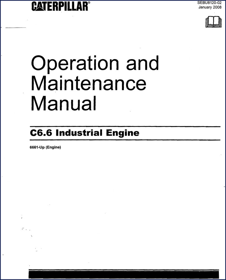 Caterpillar C6.6 Industrial Engine Operators Manual 2008 OEM booklet cover