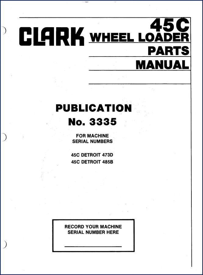 Clark-hurth 45C 1981 Parts Catalog cover page