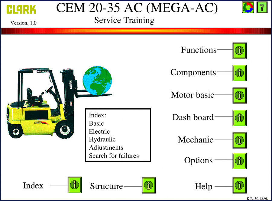 Clark-hurth CEM 20, CEM 35, CEM 30S 1998 Training Manual cover page