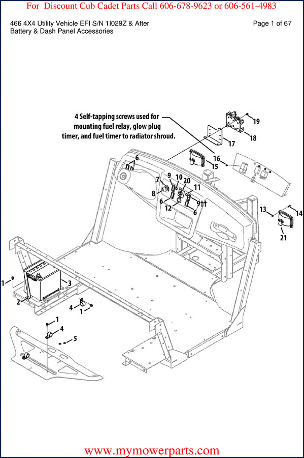 Cub Cadet 466 Parts Catalog cover page showing utility vehicle and manual details