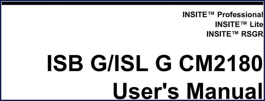 Cummins ISB G and ISL G CM2180 INSITE User Manual cover – 196 pages OEM document