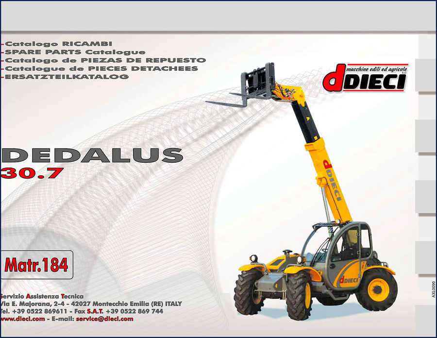 Dieci Dedalus 30.7 Parts Catalog cover – factory OEM spare parts document, 263 pages