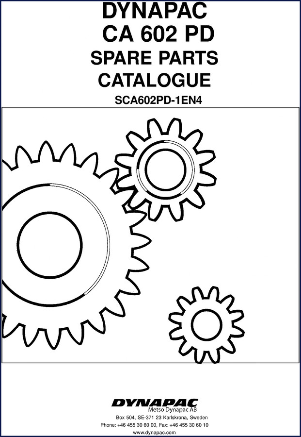 Dynapac CA 602 PD spare parts catalogue cover page - 417 page factory document