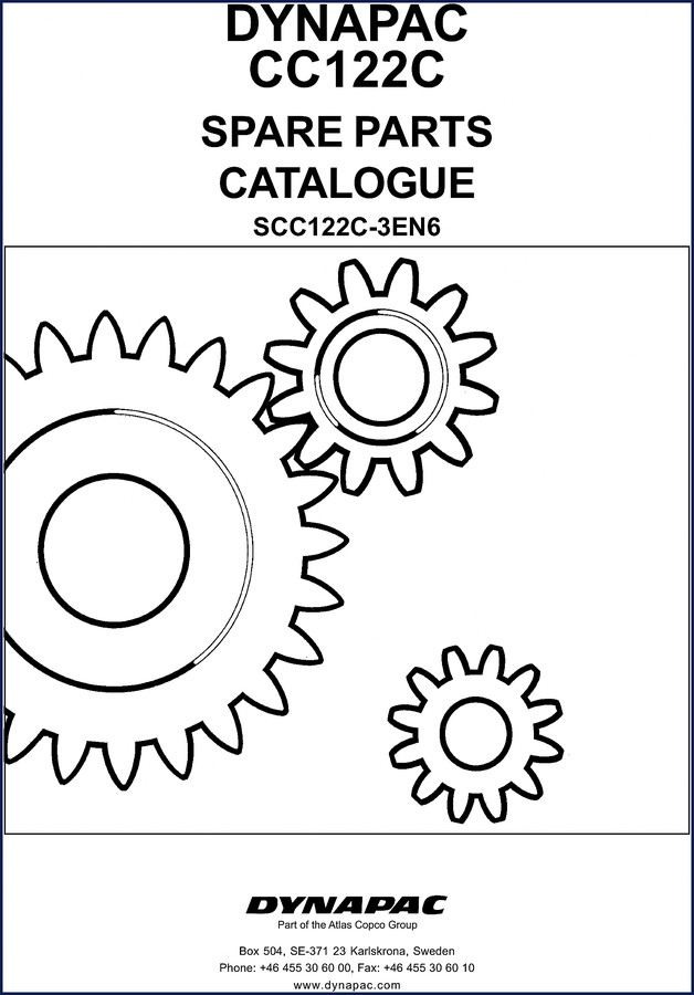 Dynapac CC122C Parts Catalog cover page – 282 pages OEM spare parts catalogue