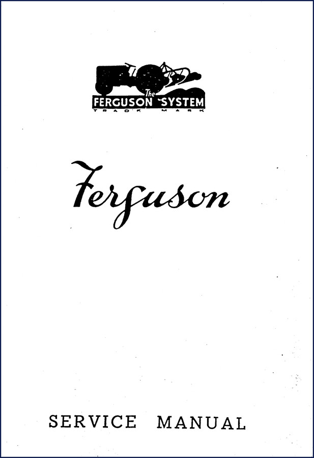 Ferguson TE-20 Service Manual cover - 416 pages OEM factory manual