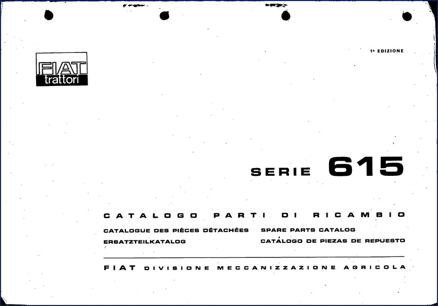 Fiat-allis 615 Parts Catalog cover – OEM factory manual 299 pages