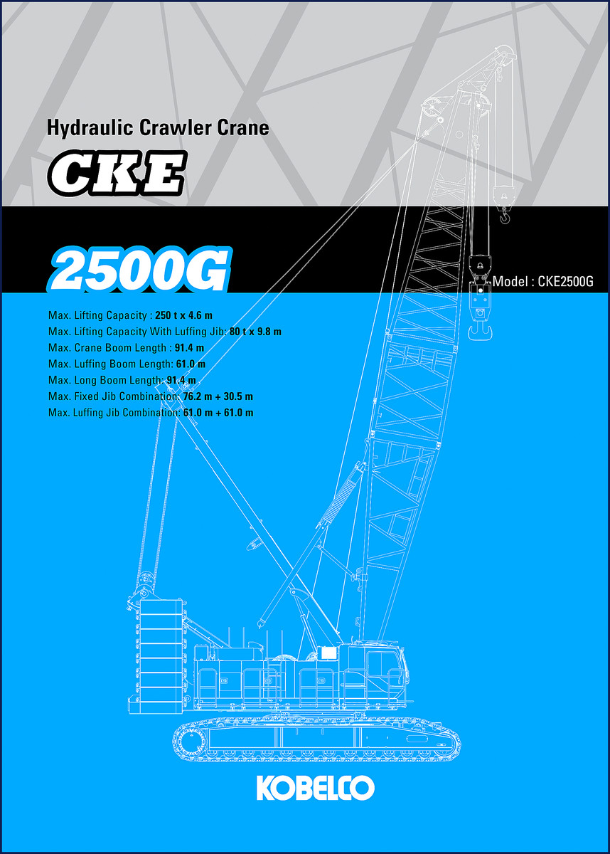 FIAT Kobelco CKE2500G Technical Manual – 84-page factory OEM document for 250-ton crawler crane