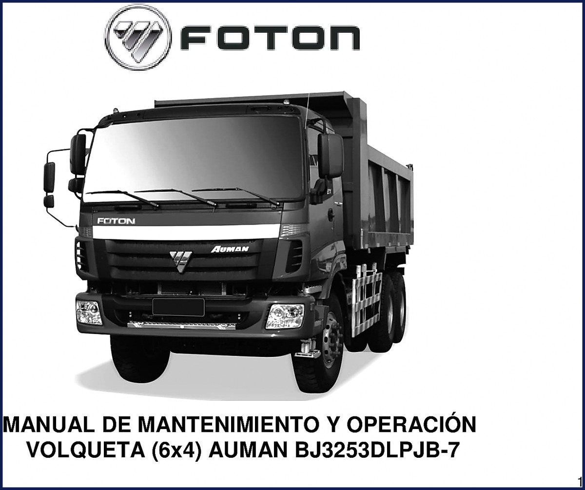 Foton BJ3253DLPJB-7 Operators Manual cover – 119 pages OEM factory document