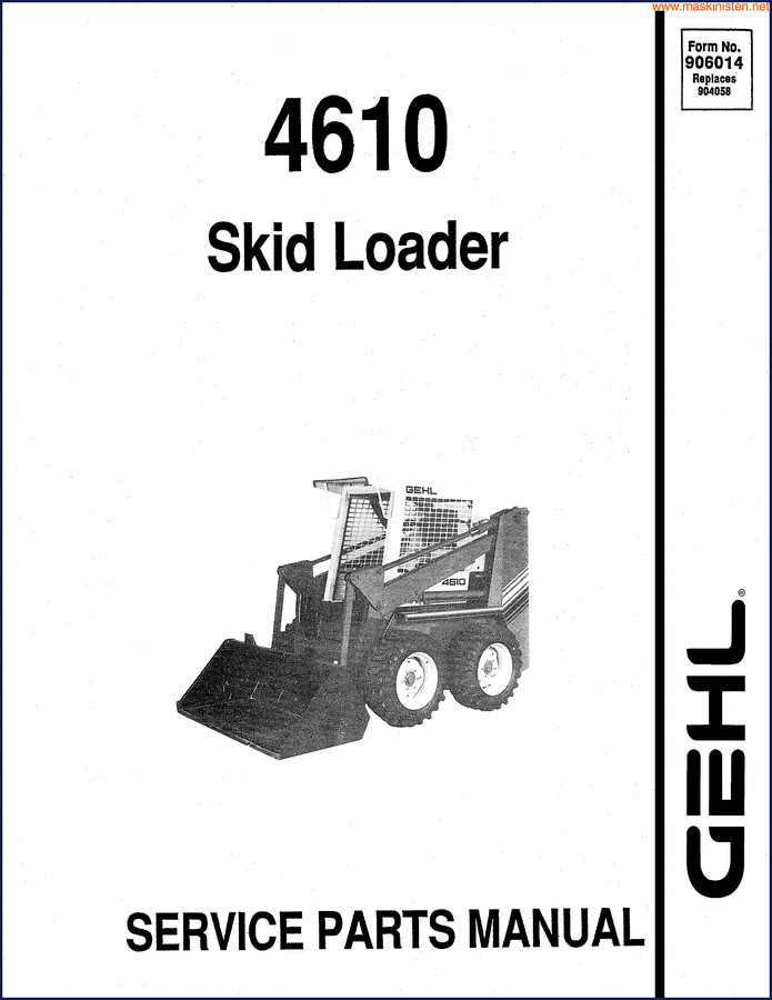 GEHL 4610 Service Manual cover – factory OEM shop manual for skid loader