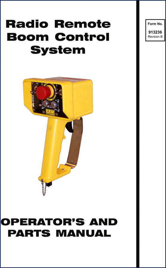 GEHL 913236 Operators Manual cover – factory OEM document for radio remote boom control system