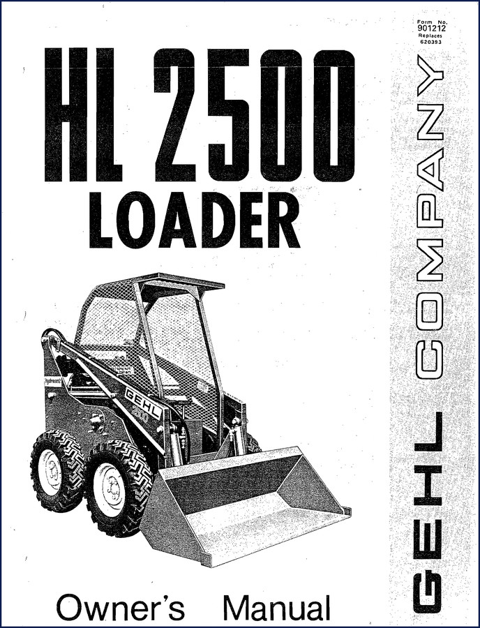 GEHL HL2500 User Manual cover – OEM factory owner manual for loader maintenance and operation