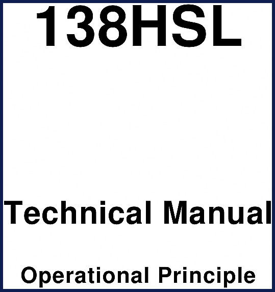 Hitachi Sumitomo 138HSL 2008 Technical Manual cover - factory operational principle manual