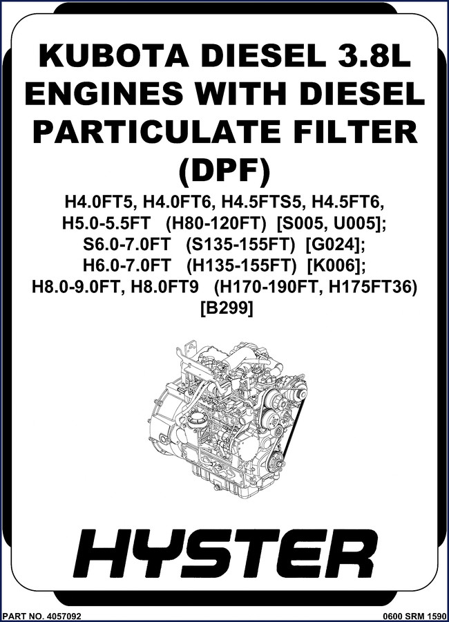 Hyster H4.0FT5 H4.5FTS5 H4.0FT6 H4.5FT6 H5.0FT Service Manual cover - 104 pages, OEM factory manual