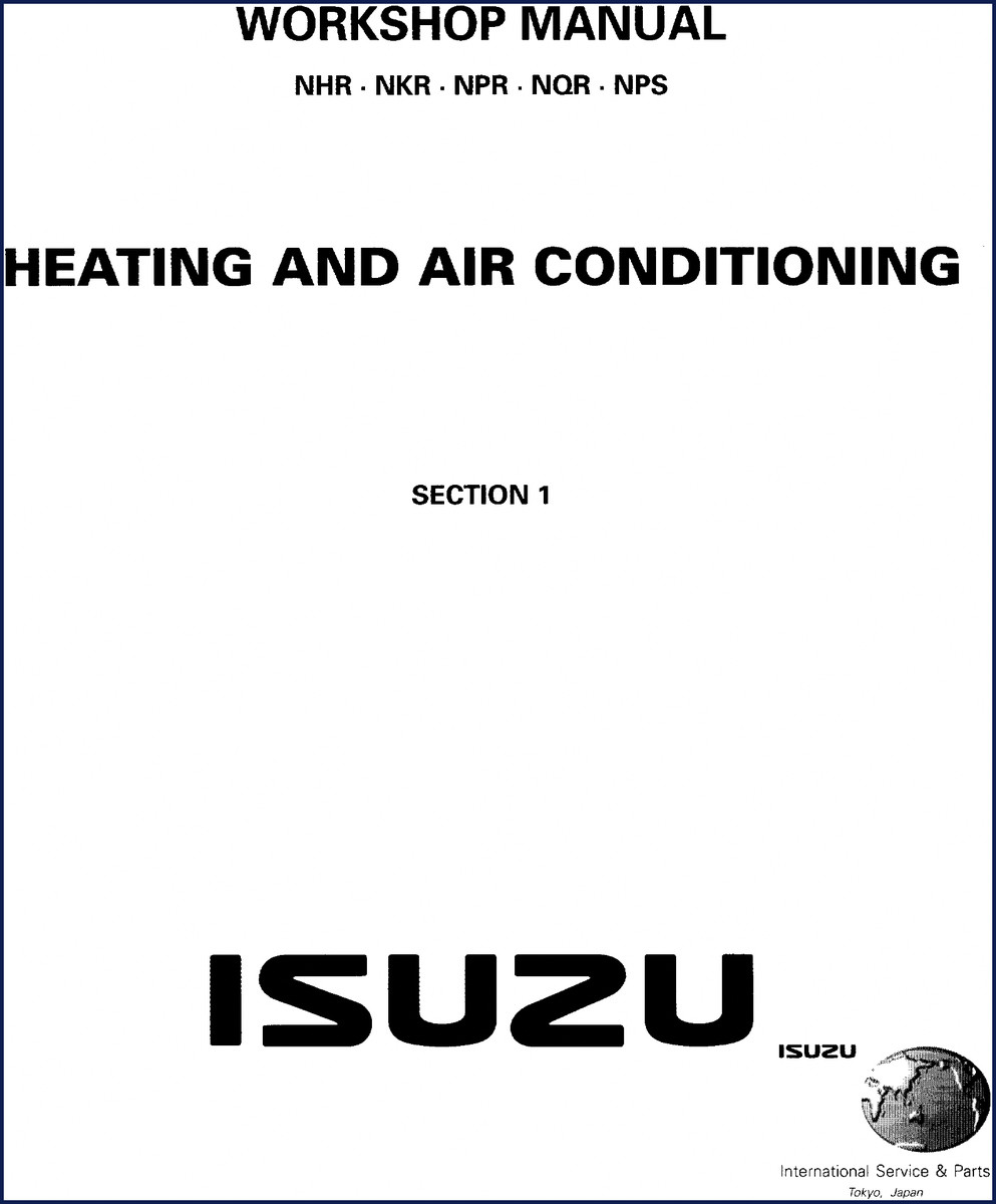 1994 Isuzu N-Series HVAC workshop manual cover showing NHR NKR NPR NQR NPS models