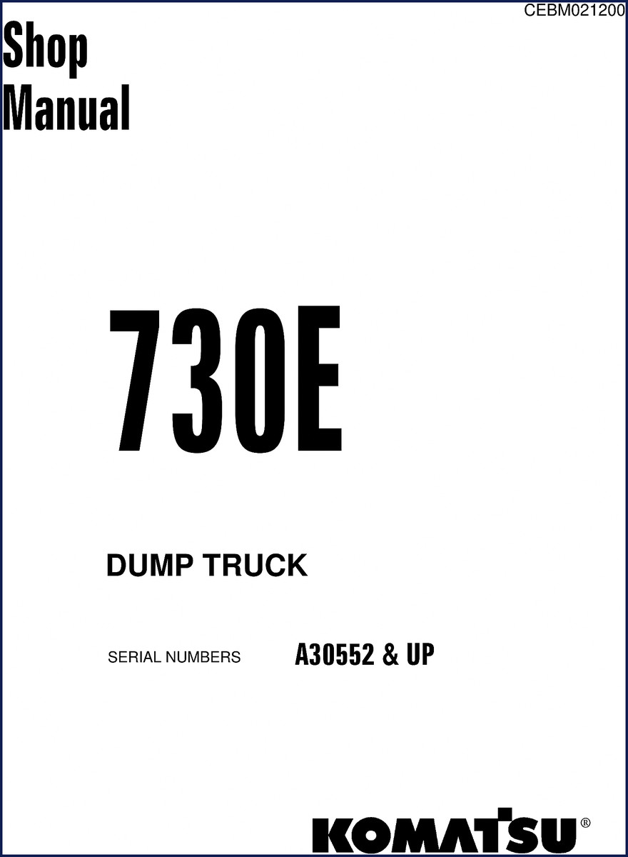 Komatsu 730E Workshop Manual cover - factory OEM documentation