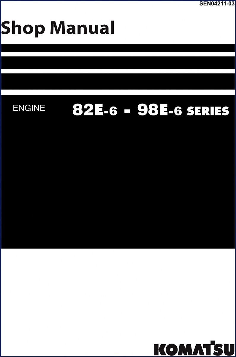 Komatsu 82E-6 and 98E-6 series workshop manual cover - 385 pages OEM factory document