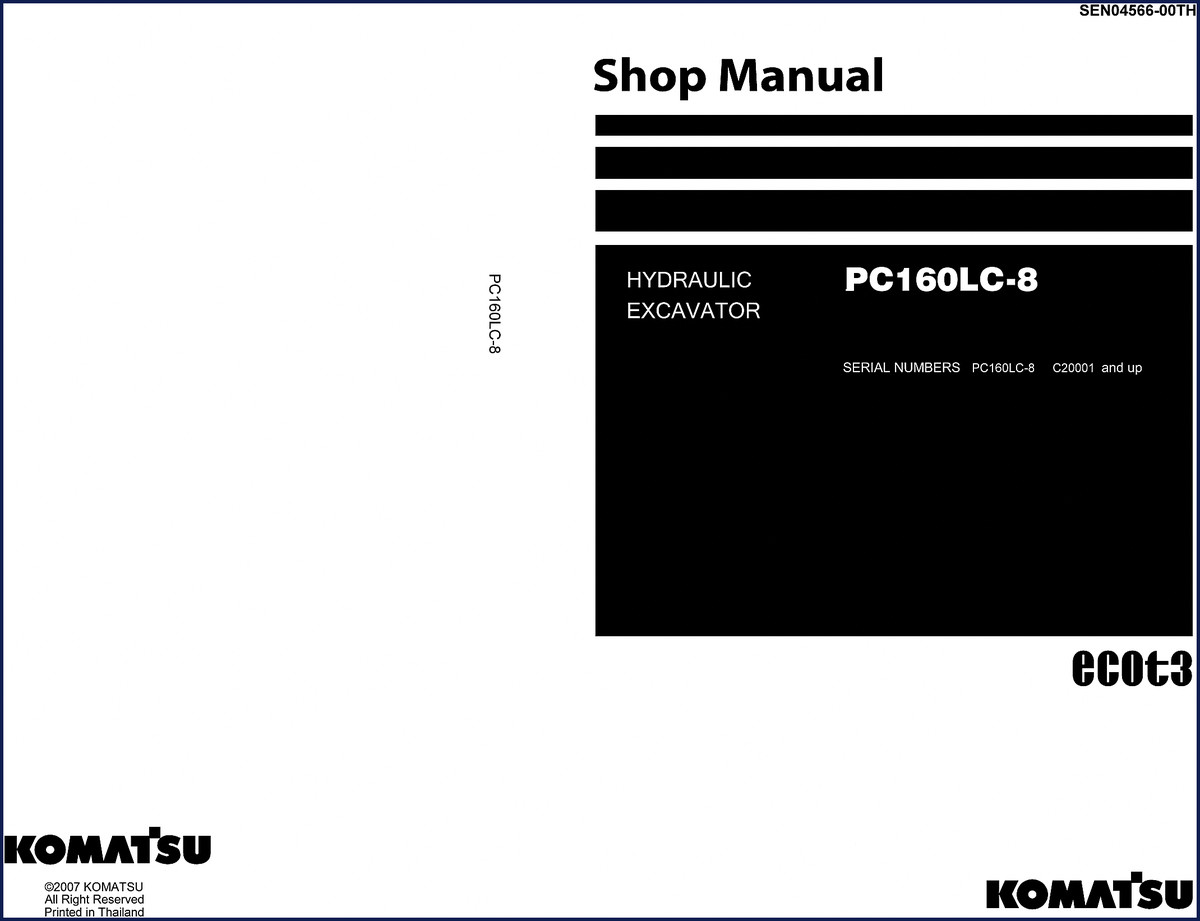 Komatsu PC160LC-8 2007 Workshop Manual cover page