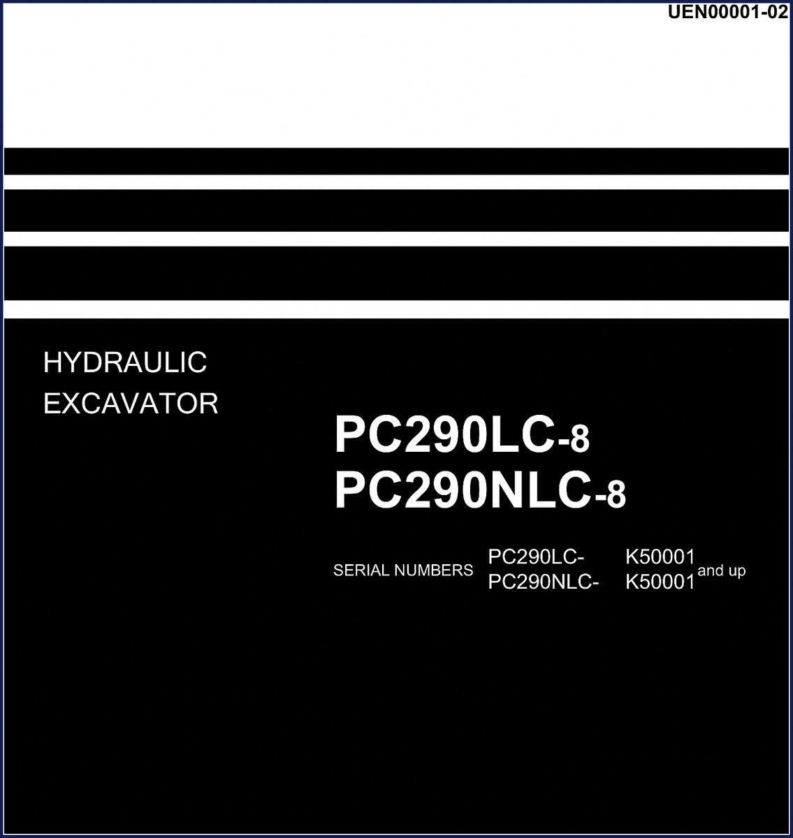 Komatsu PC290LC-8 Technical Manual cover page – OEM factory shop manual 1086 pages