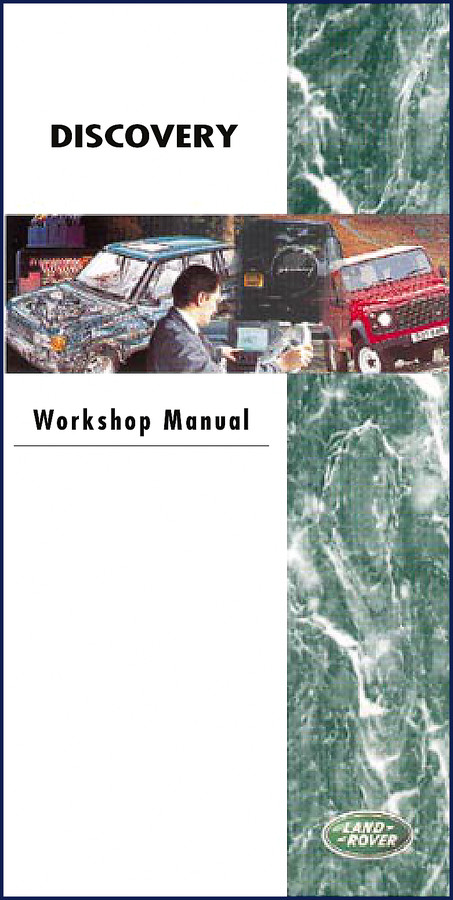 Land Rover Discovery 1996 Workshop Manual cover showing Discovery front view and manual title