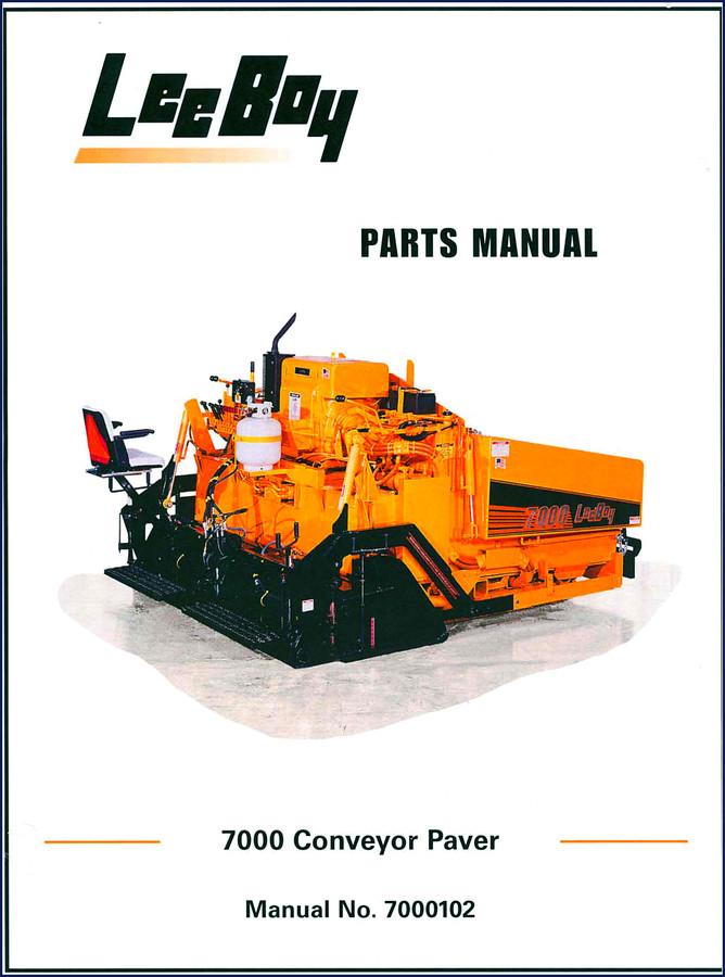 Leeboy 7000 2001 Parts Catalog manual cover - 83 pages