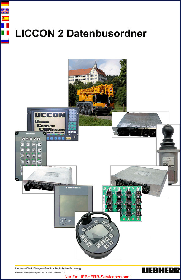 Liebherr LICCON 2 Training Manual 2009 cover - 287 pages OEM factory documentation