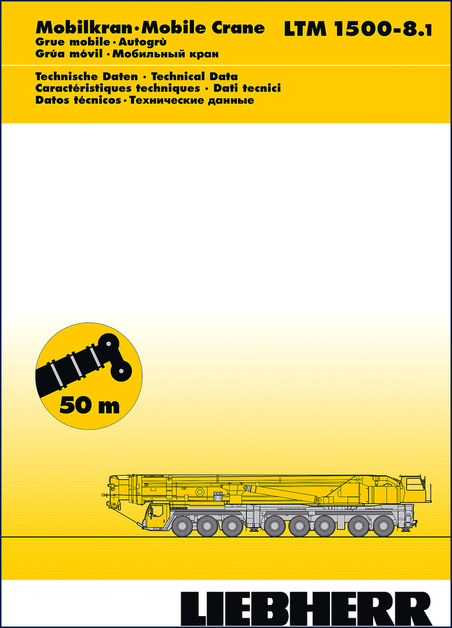 Liebherr LTM 1500-8.1 Operators Manual cover 1402 pages