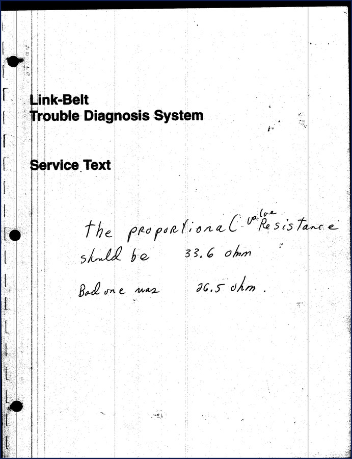 Link-belt KHR1790 Troubleshooting Manual – 55-page factory OEM diagnostic guide