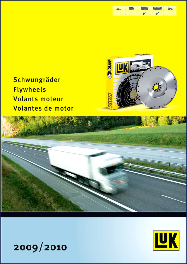 Luk Actros BM552 BM950 2010 Parts Catalog cover showing flywheel cross-section