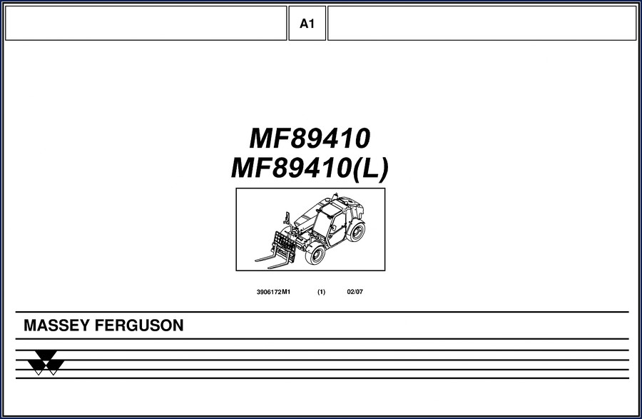 Massey Ferguson MF89410 2007 Parts Catalog cover showing tractor illustration