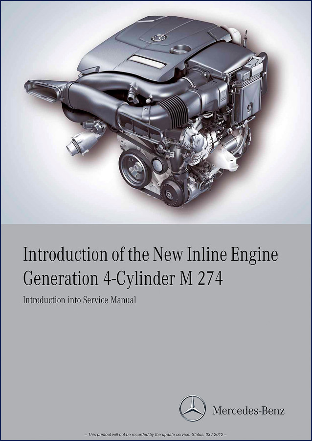 Mercedes-Benz M274 2012 Service Manual cover - factory OEM shop manual for 4-cylinder inline engine