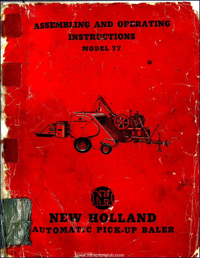 New Holland 77 Service Manual cover - 40-page OEM assembly and operating instructions for automatic pick-up baler