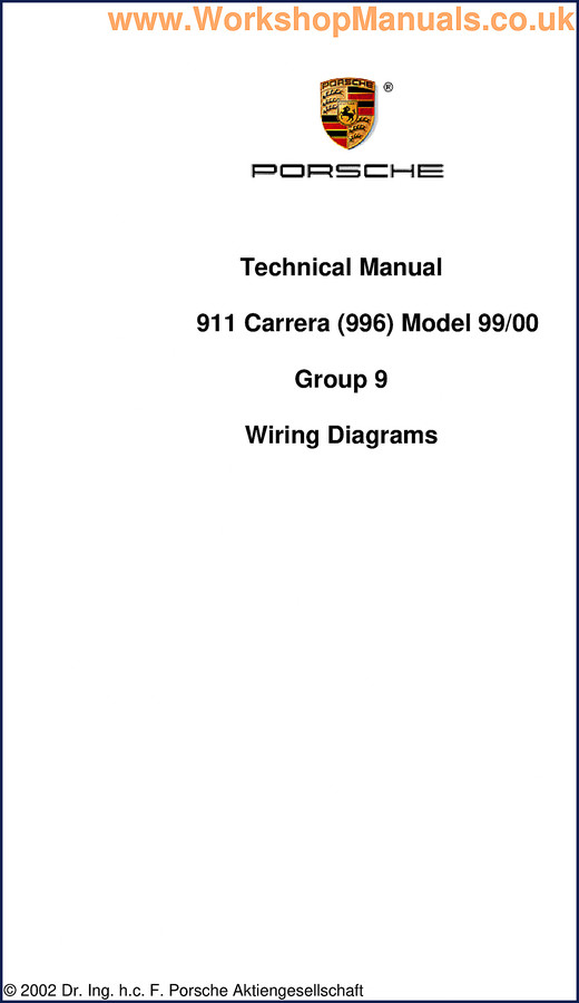 Porsche 911 Carrera (996) 2002 Wiring Diagram OEM 30-page manual cover