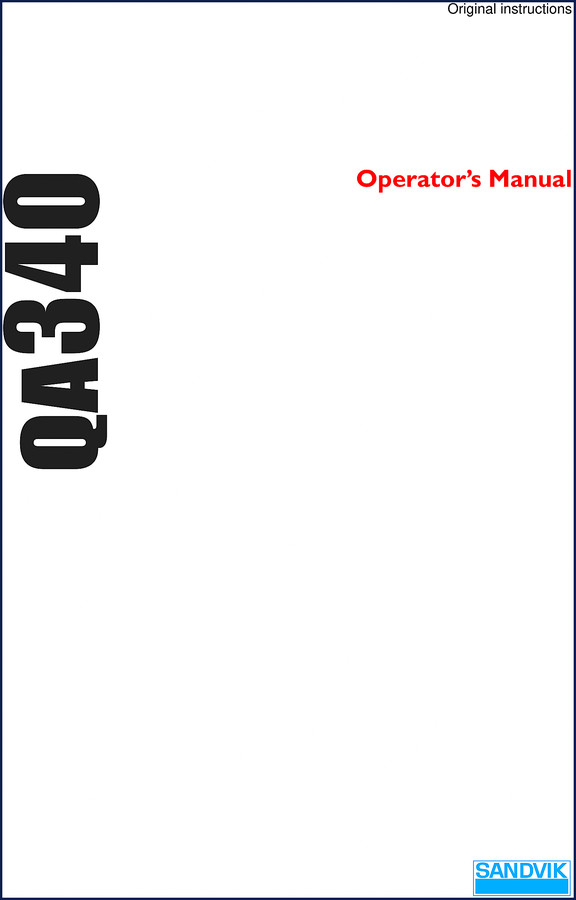 Sandvik QA340 2010 Operators Manual cover showing the mobile screener