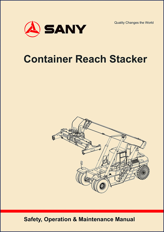 SANY Reach Stacker 4545 2014 Operators Manual cover page