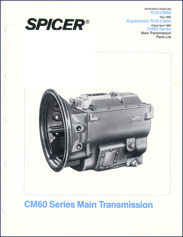Dana Spicer CM60 1990 Parts Catalog cover - factory transmission parts list