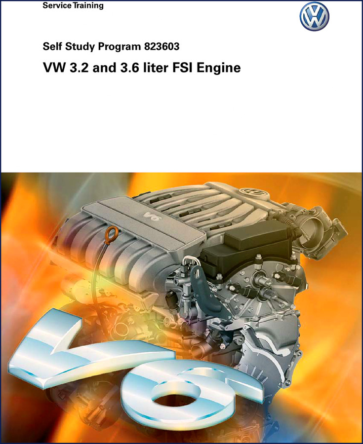 Volkswagen 3.2 and 3.6 liter FSI engine training manual cover from 2006