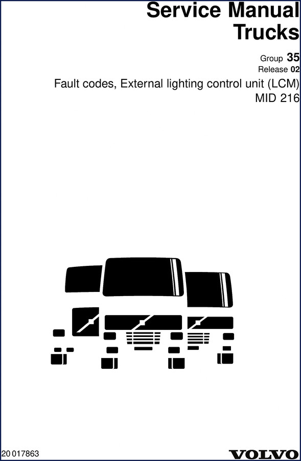 Volvo Trucks Technical Manual – MID 128 Engine Control Unit fault codes and SCRT fault tracing, OEM service bulletin